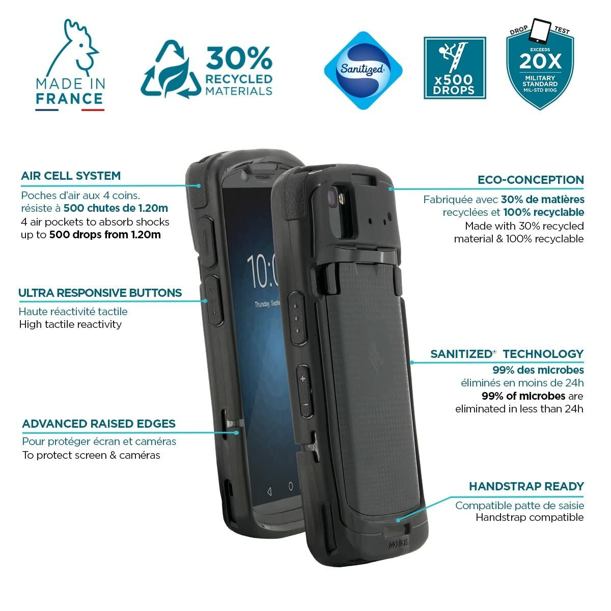 Etui za mobitel Mobilis ZEBRA TC53/58 Crna